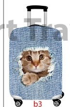 Kedi portresi desenli valiz kılıfı