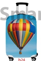 Gökkuşağı balonu desenli valiz kılıfı
